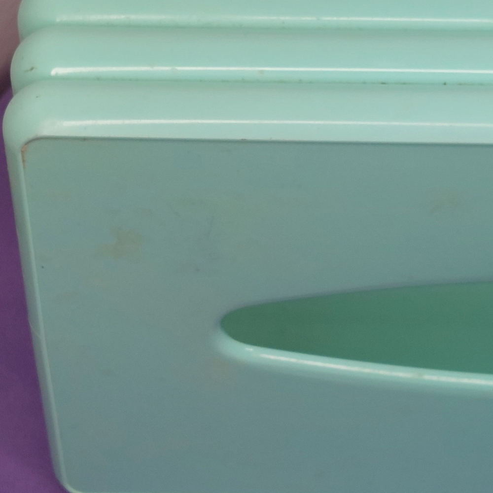 Vintage Mint Green Plastic Tissue Box Cover - Picture 11 of 12
